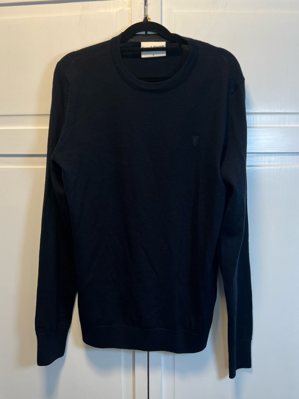 Bruun & Stengade Men’s Wool Blend Crewneck Sweater Size Medium Color Navy Blue